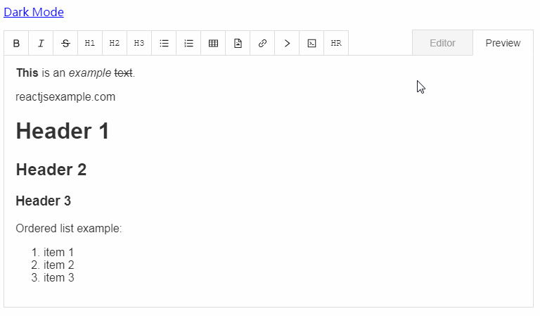 A light-weight React Markdown editor with preview