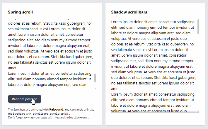 A lightweight and customizable scrollbars made with react