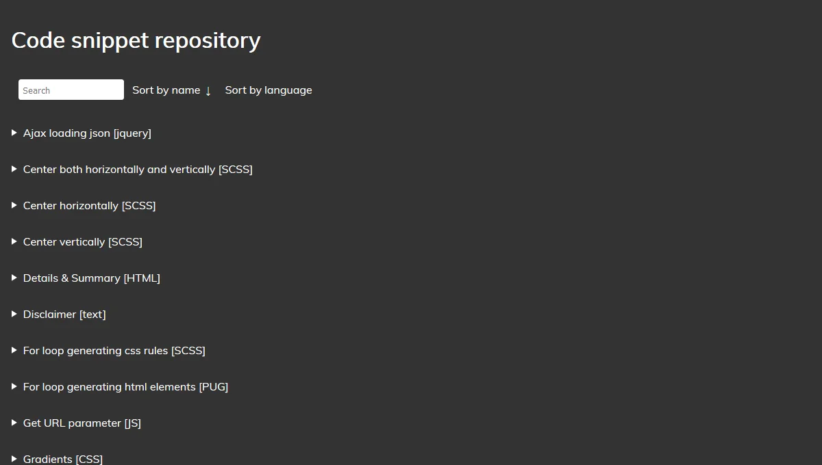 Code Snippet Repository