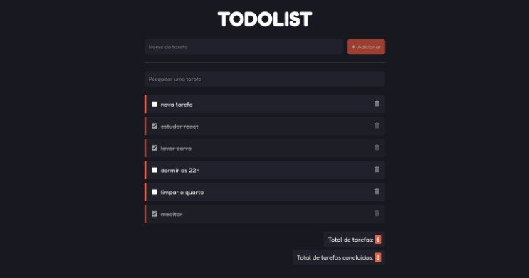 A list of tasks made with ReactJS
