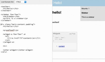 A Markup component that renders HTML using Virtual DOM