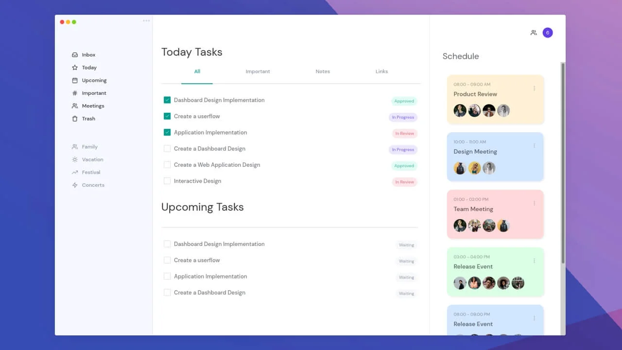 Task Management Dashboard UI