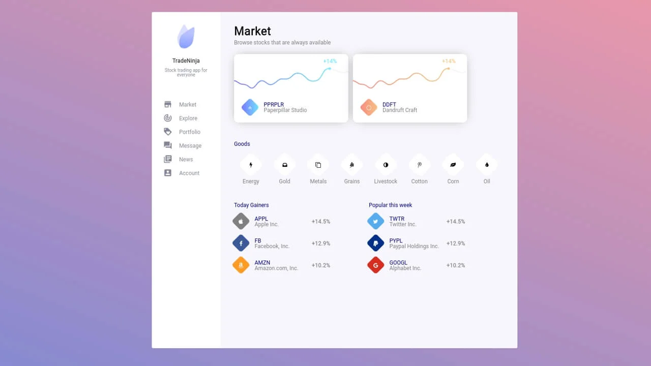 Stock App Dashboard