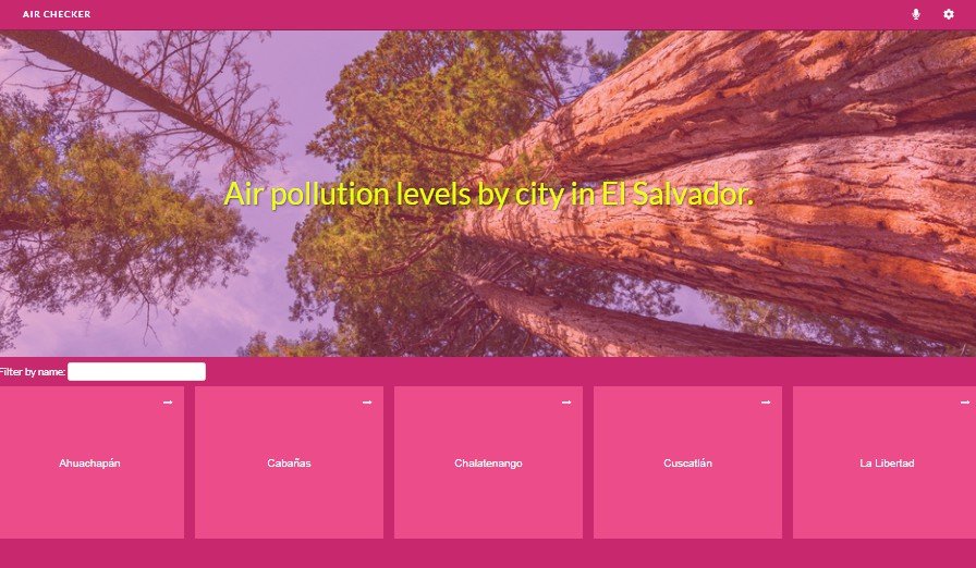 A mobile web application that checks air pollution, Developed using React.js