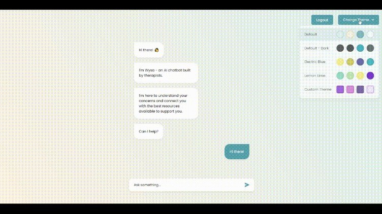 A mockup chat application for Wysa's full stack mini project with customizable profile themes