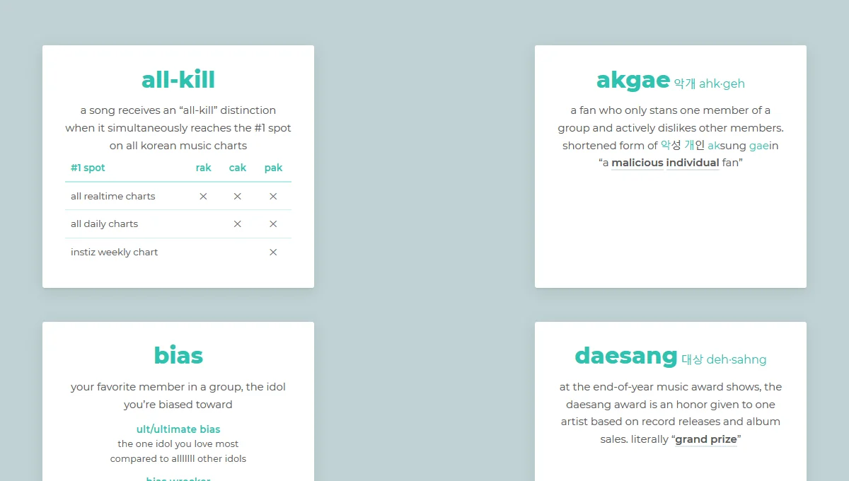 K-pop Fandom Dictionary