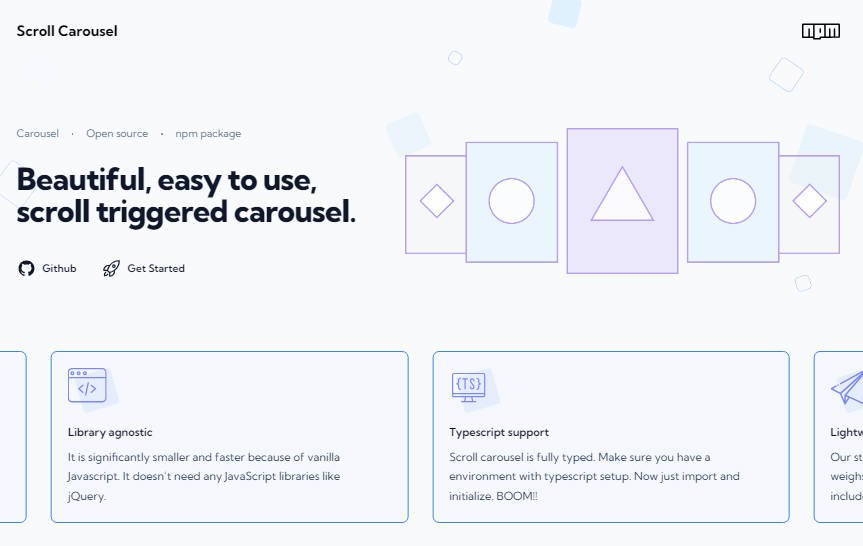 A Beautiful scroll triggered carousel with React