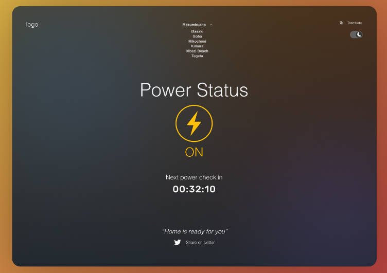 A Next Js app that shows you the current power status of various areas in Dar es Salaam