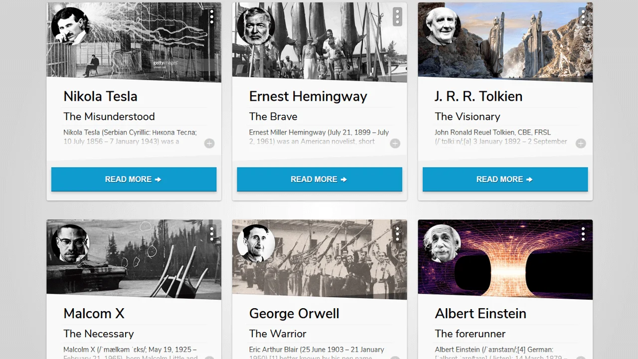 Material Cards Flexbox