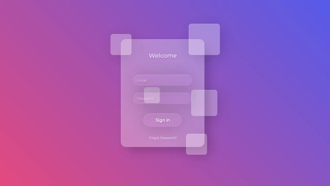 Glassmorphic Sign in Form