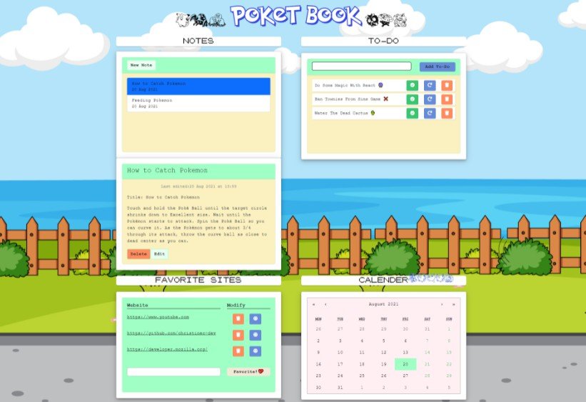 A Pokémon Themed Note Taking App Made with React