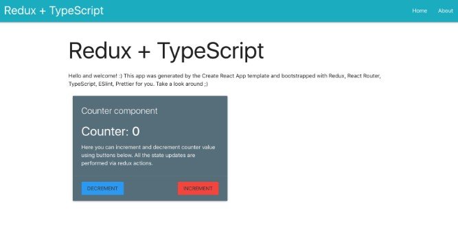 A quick start Redux + TypeScript Create React App template