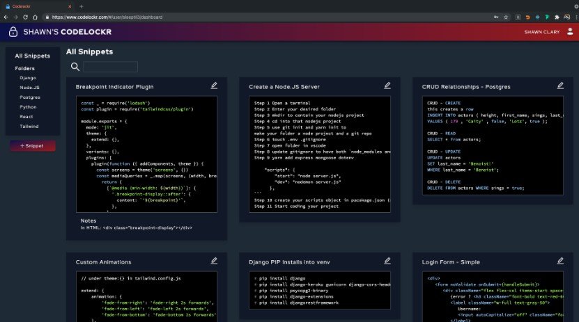 A react app for developers to store coding-related 'snippets' like code