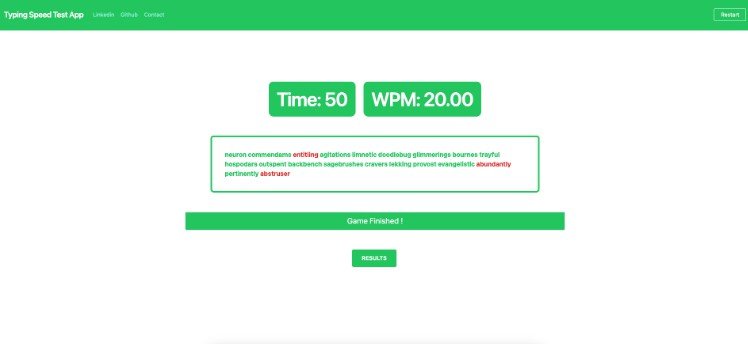 A React App That Collects Users Typing Speed Data With Time And Words Per Minute