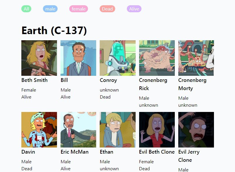 A react app that consumes data from the Rick n' Morty Graphql API using the apollo client