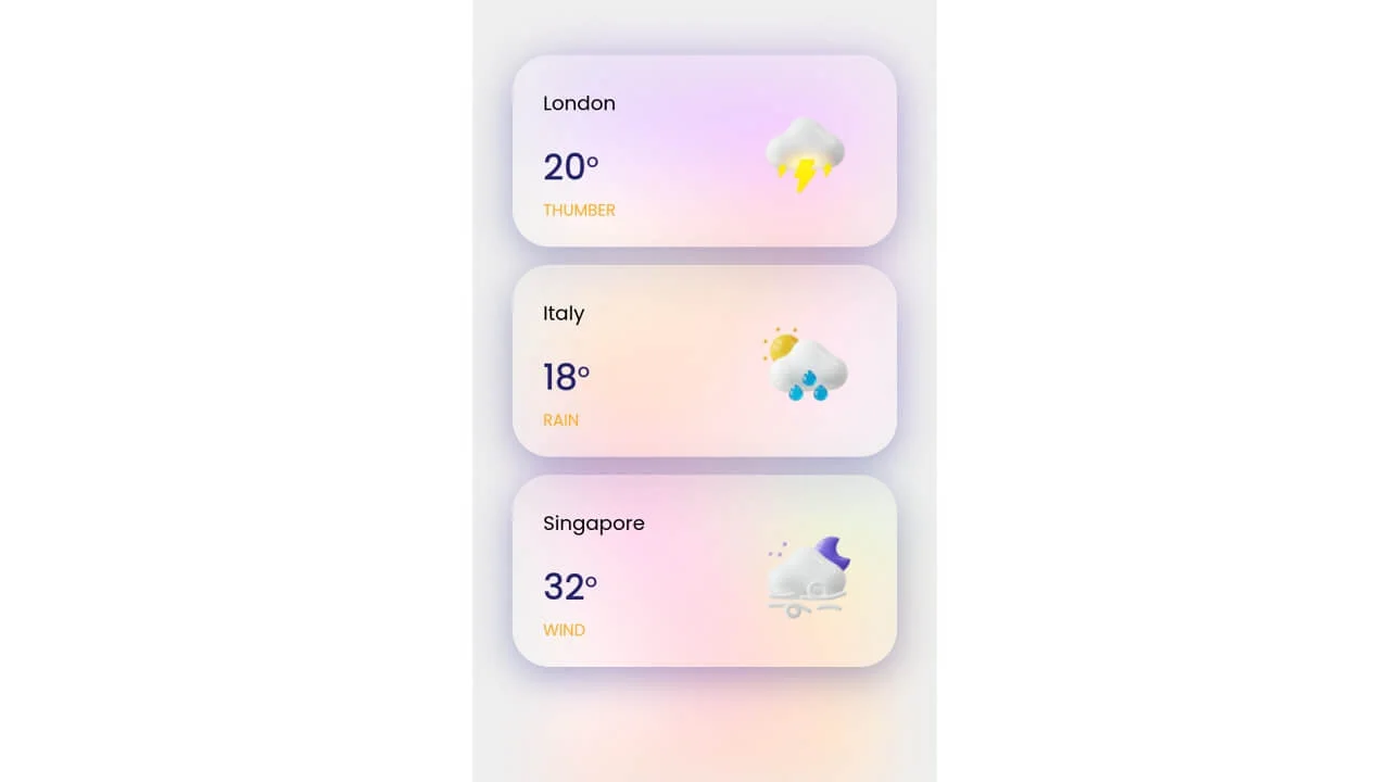 Weather (Glassmorphism UI)