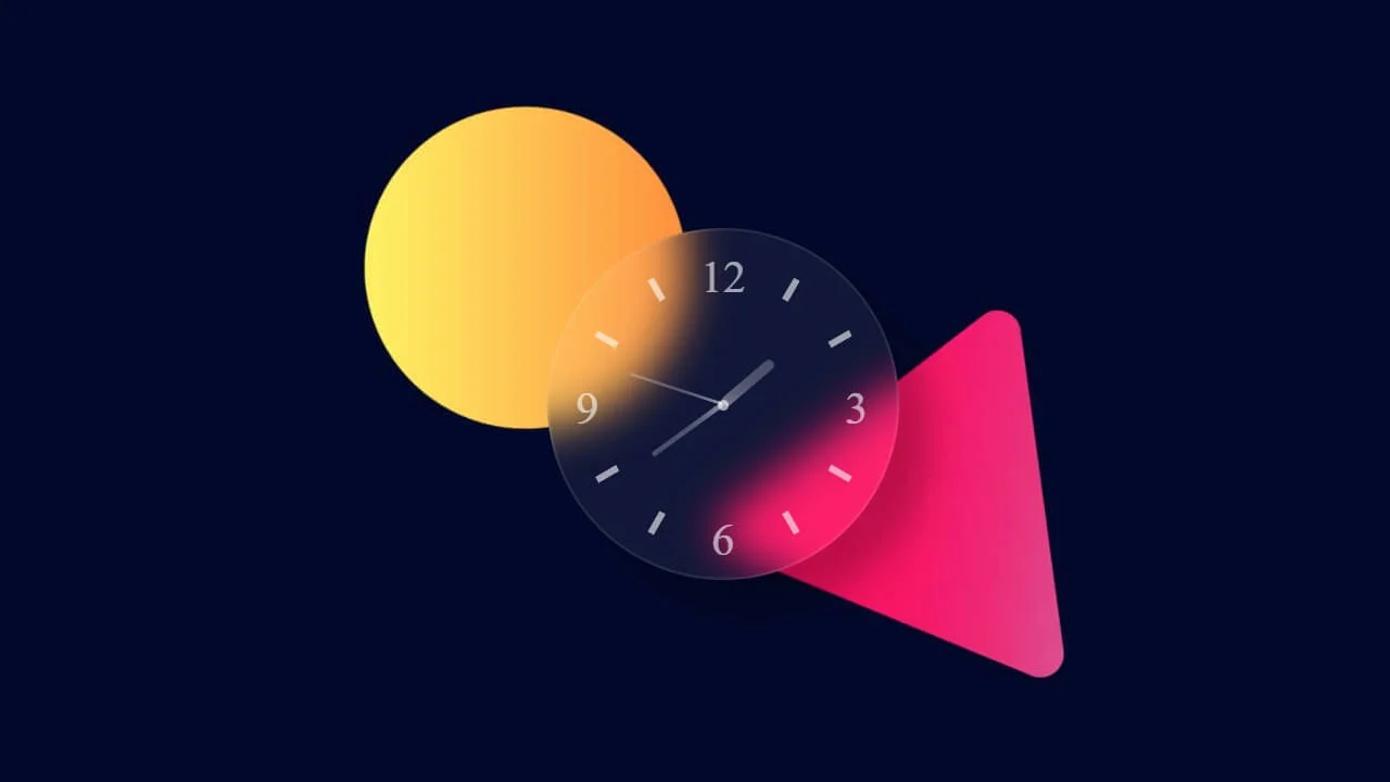 Glassmorphism Clock