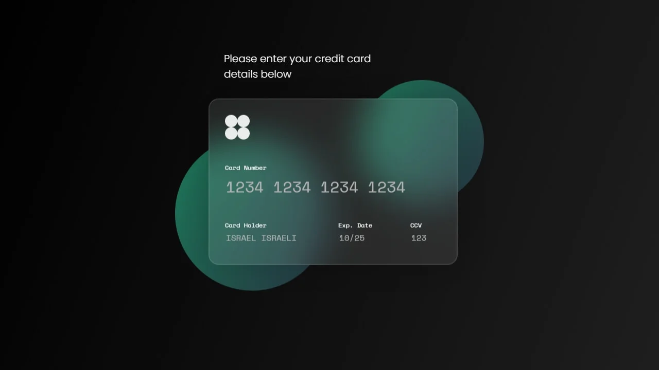 Glassmorphism Credit Card