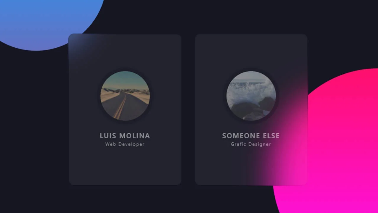 CSS Glassmorphism Card Hover Effects