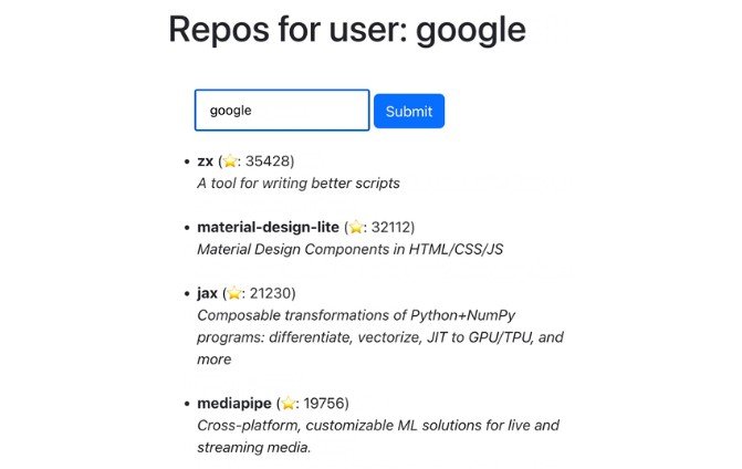 A React application to list the GitHub repositories