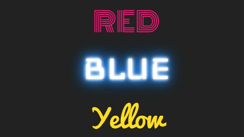 Typography Text Neon