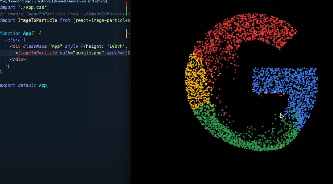 A React component that converts any image into interactive particles