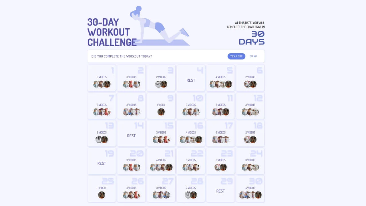 CSS Grid: Workout Schedule