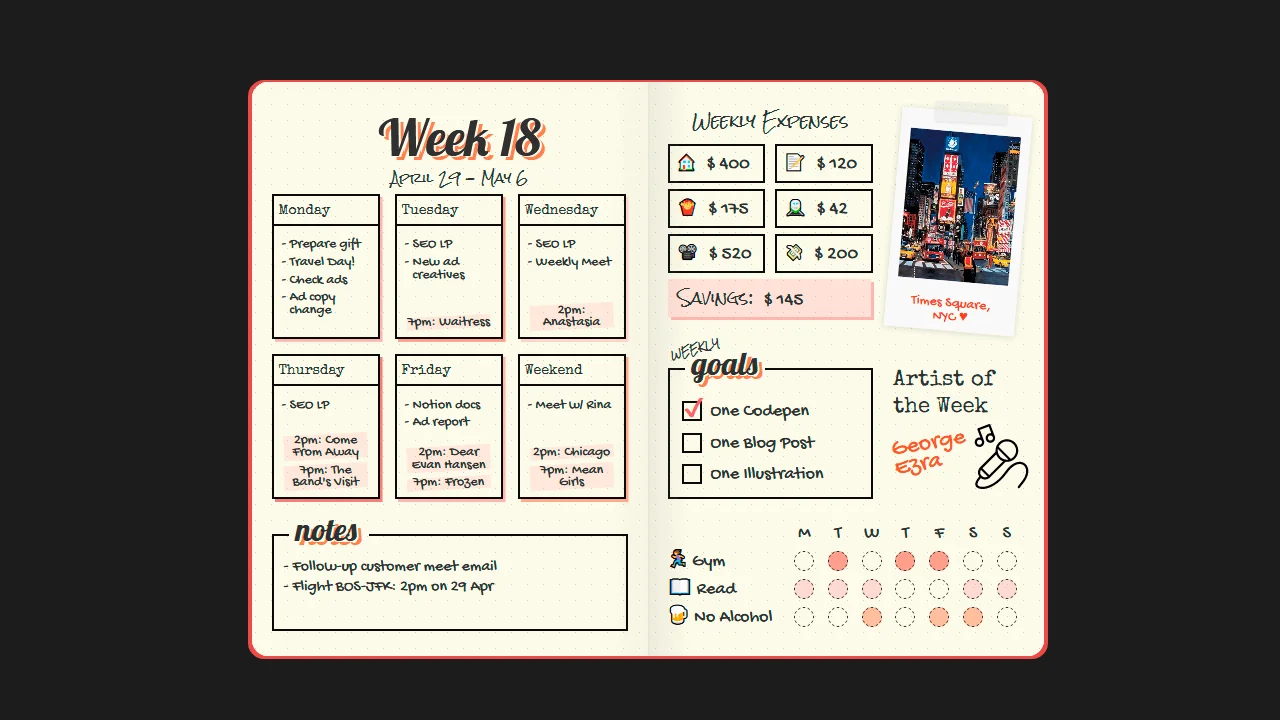 CSS Grid: Bullet Journal