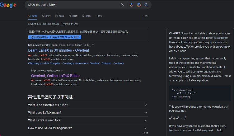 A browser extension to display ChatGPT response alongside Search Engine results