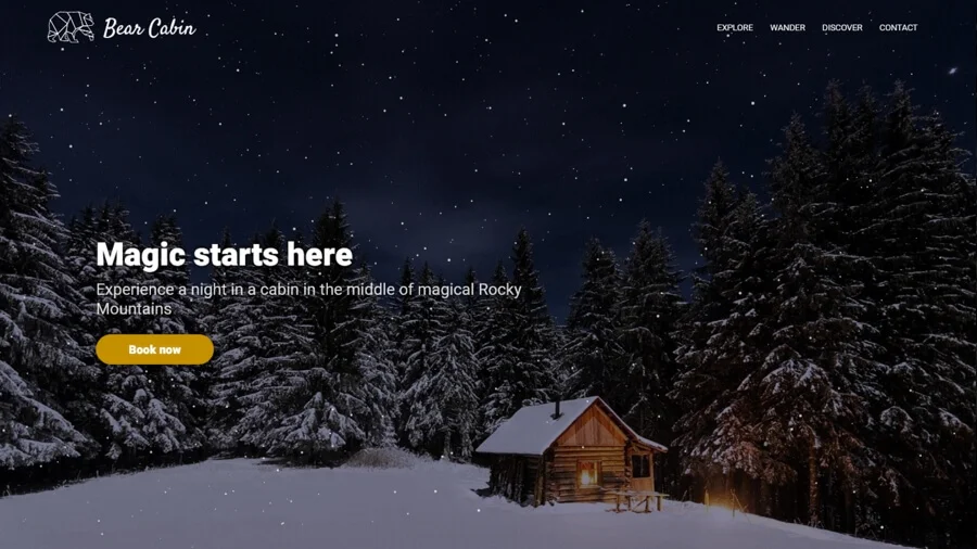 Stylish Hero Section with Snowfall Effect