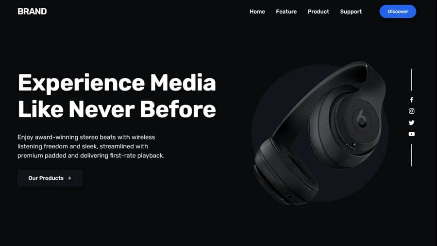Responsive Hero Section with Navigation Menu