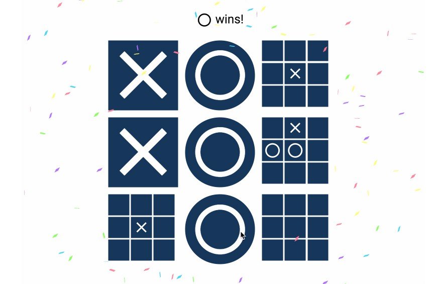 A browser game implementation of ultimate tic-tac-toe using React and CSS Grid