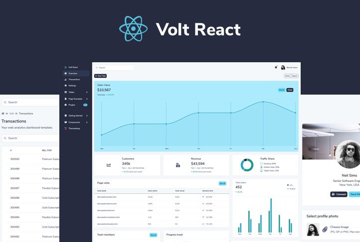 A React.js admin dashboard template and UI library based on Bootstrap 5