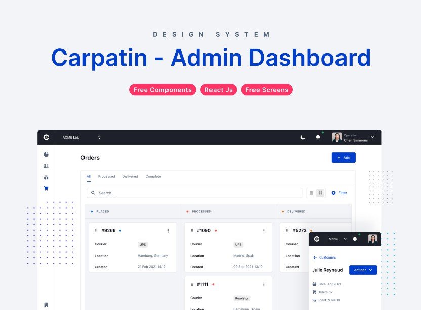 A React JS Admin Dashboard Template that focuses on the management flows