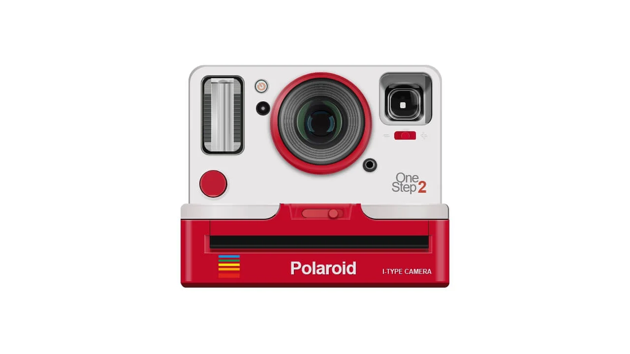 CSS Art Red Polaroid Camera