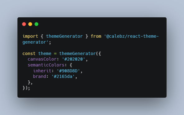 A react tool used to dynamically create accessible themes
