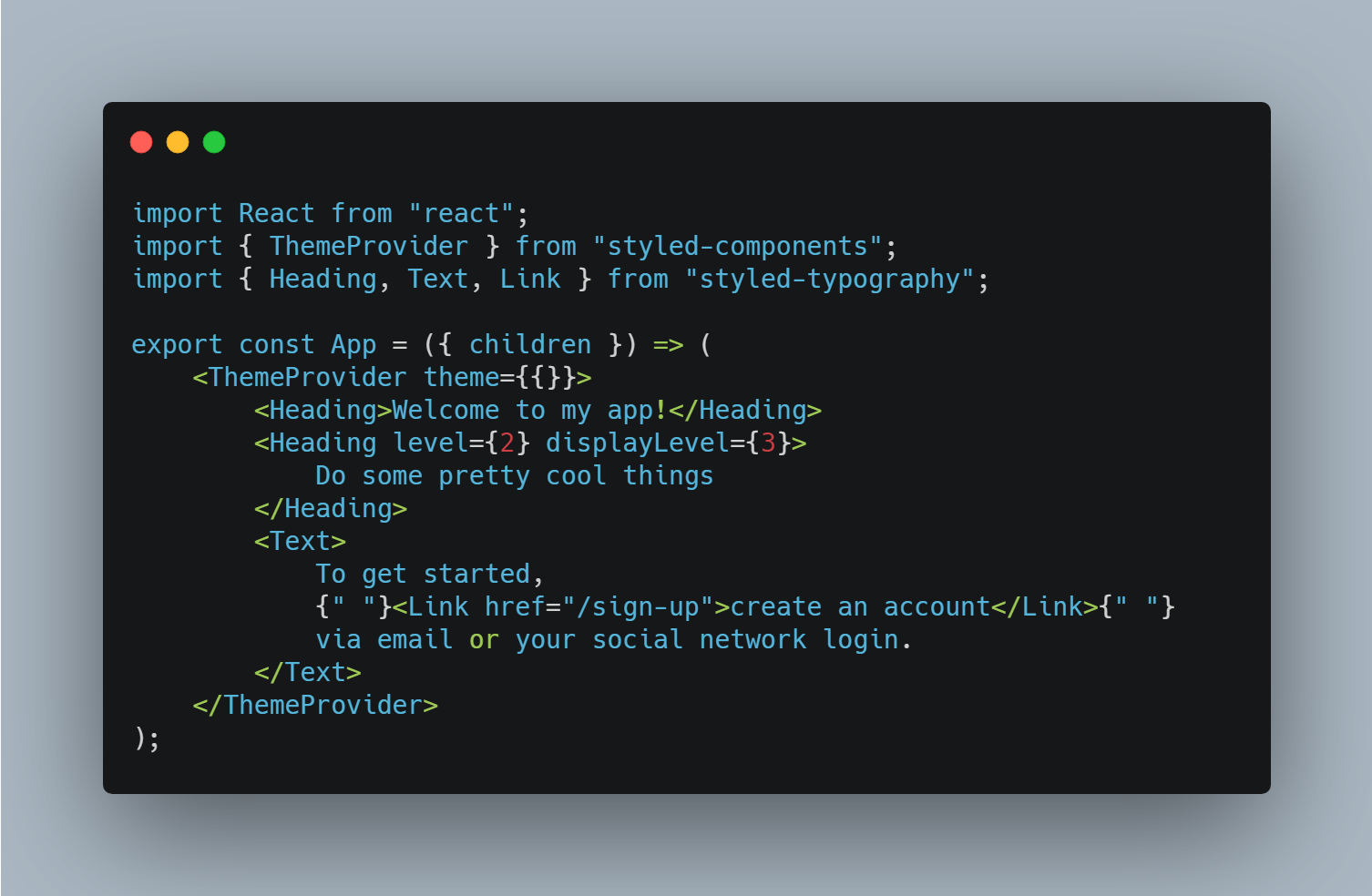 A React Typography components with styled-components