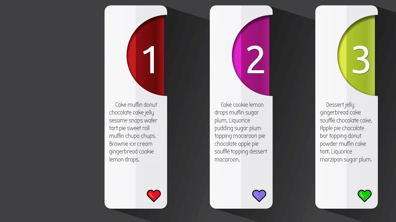 Vertical Items Infographic with CSS vars, Clipping and Masking