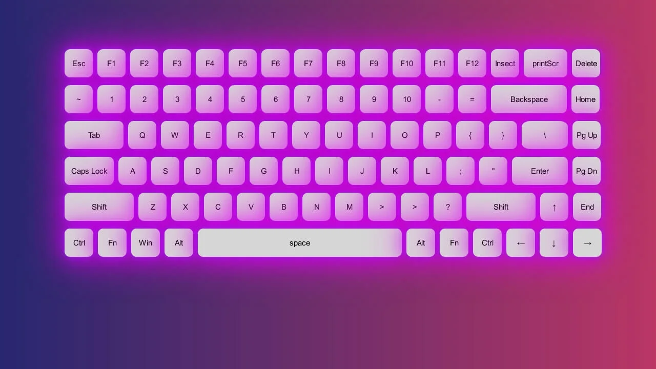 3D Glowing Keyboard (HTML & CSS)