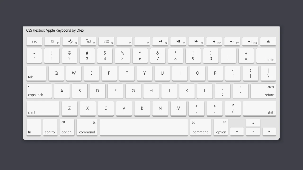 CSS Flexbox Apple Keyboard