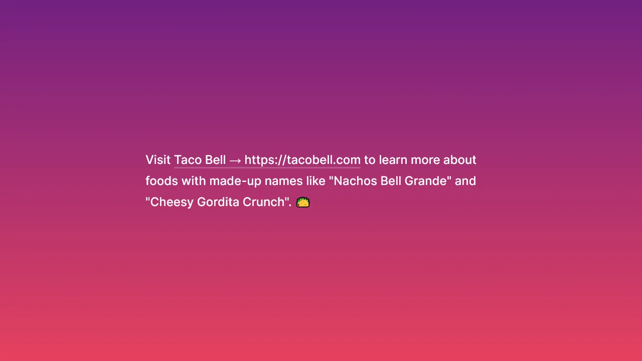 Displaying Link URLs