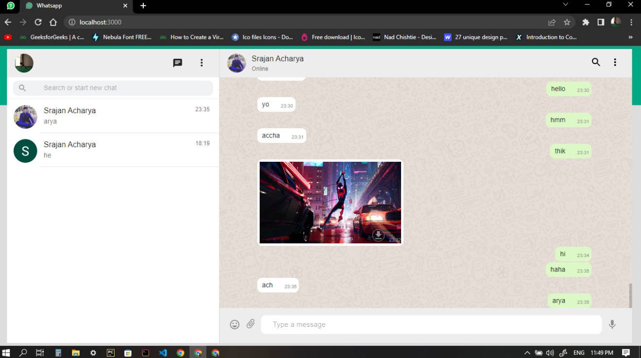 A real-time whatsapp web application built with React