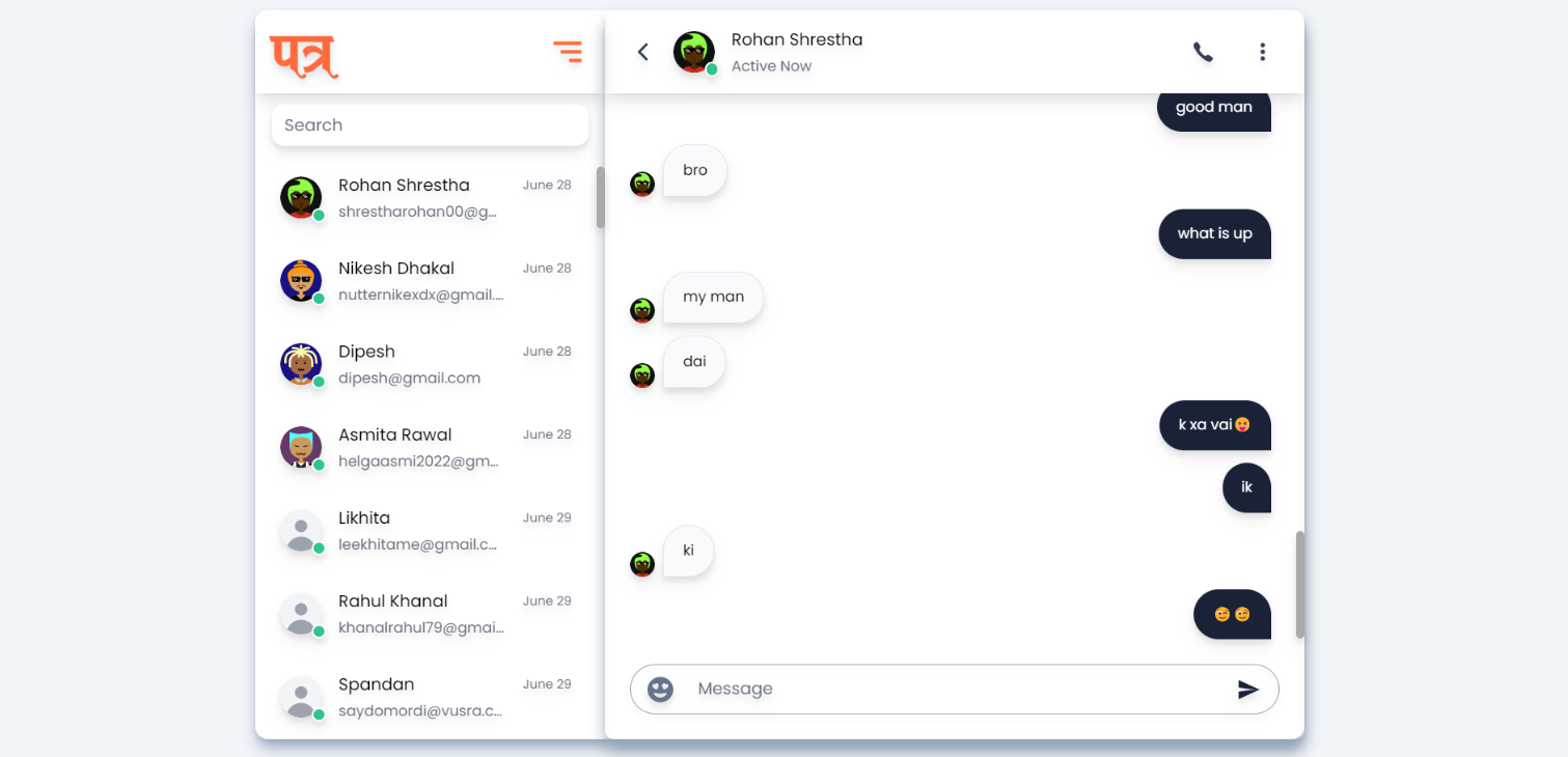 A realtime messaging web app which lets users chat with other users in realtime