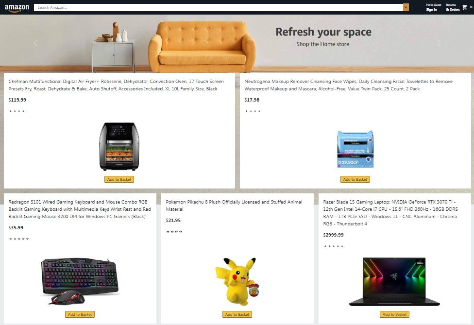 A Responsive Full Stack Amazon Clone which created using ReactJS with full E-Commerce Functionality