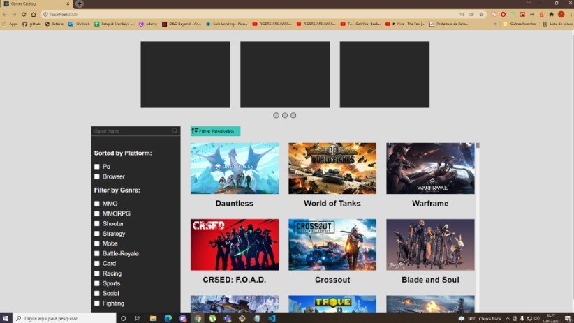 A catalog of games, using Typescript, ReactJs And Redux