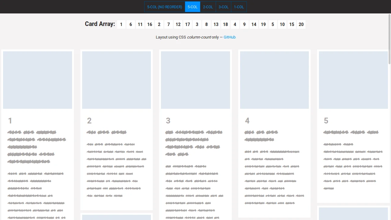 Easy CSS Masonry Layout with Left-To-Right Content Flow