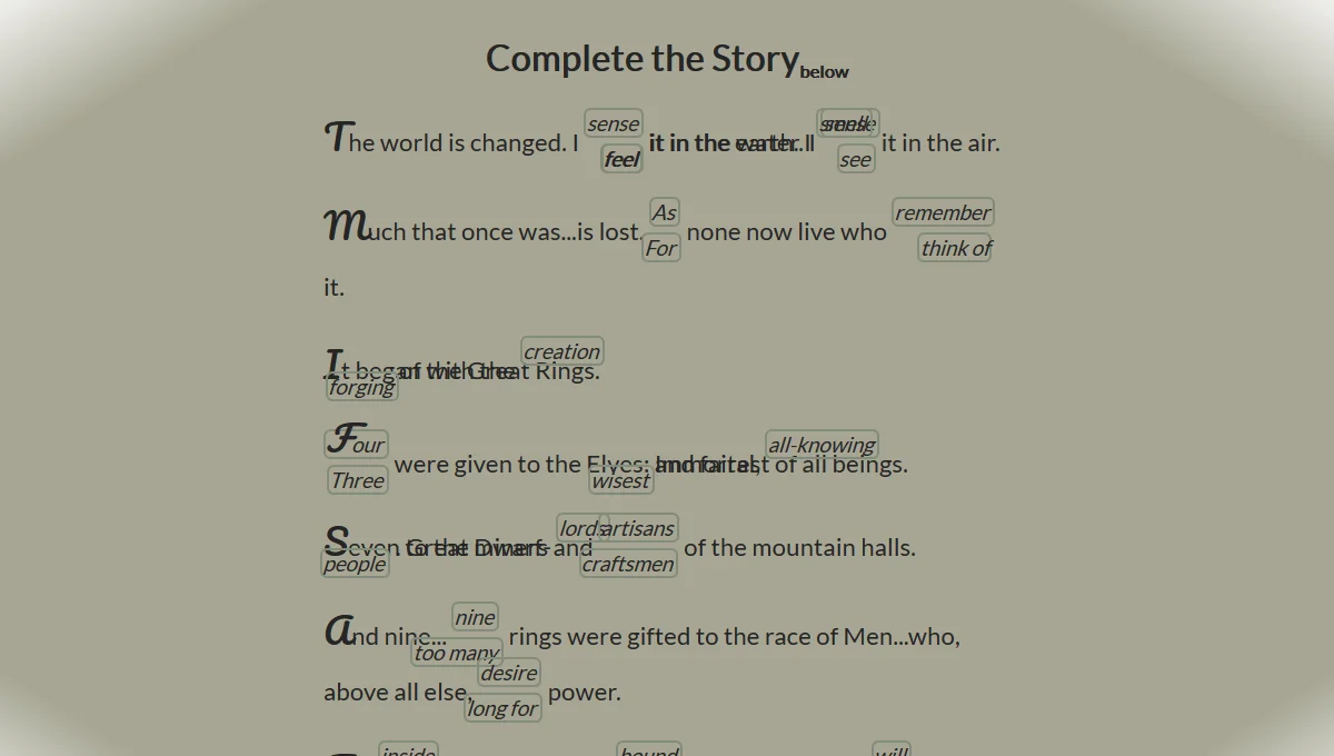 Complete the Story