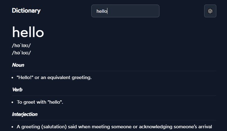 A simple app that allows you to search for words and their definitions