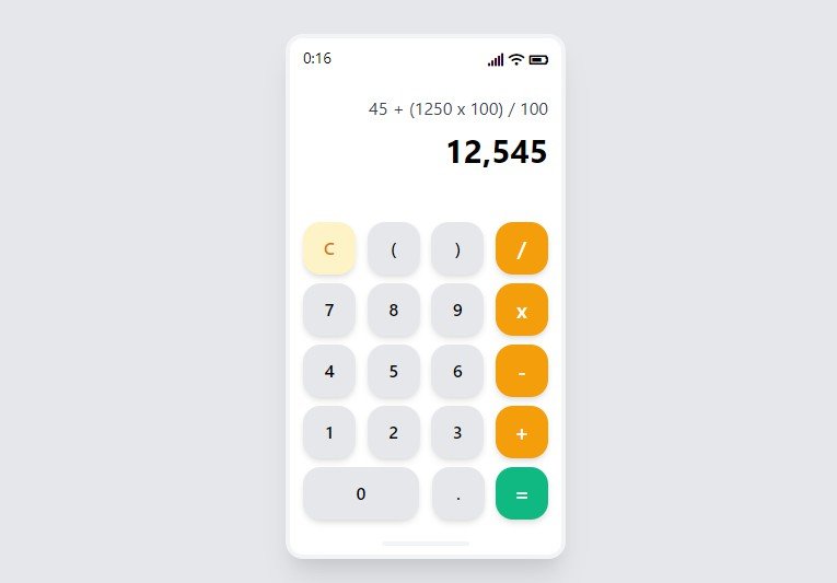 A simple calculator app built using Tailwind CSS and React.js