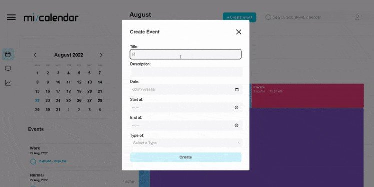 A simple calendar with Nextjs and data manipulated in Local Storage